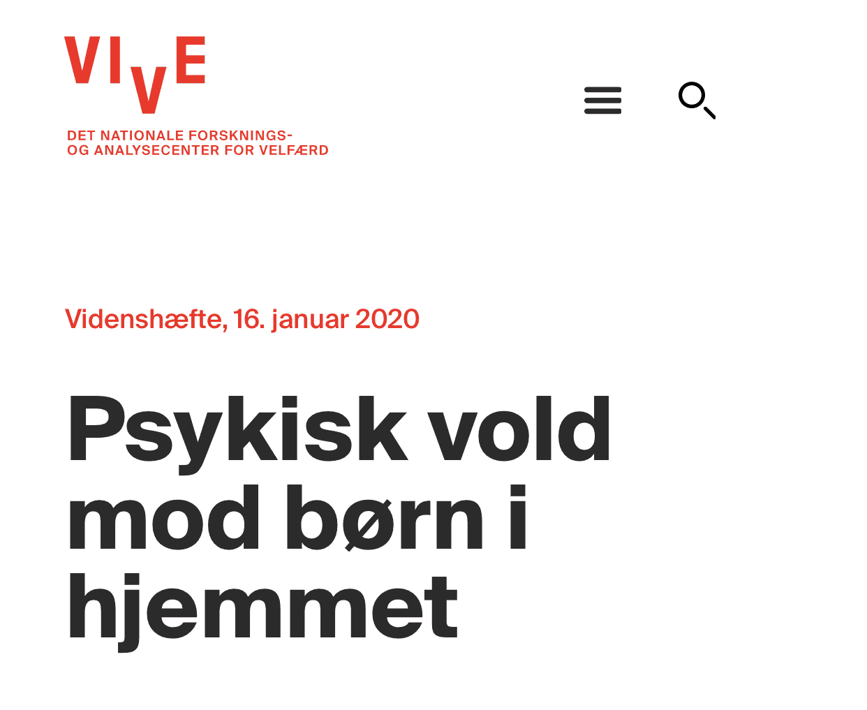 VIVE - psykisk vold mod børn